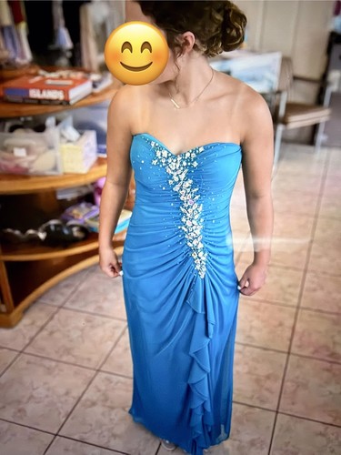 Teal deb evening gown with - evening,