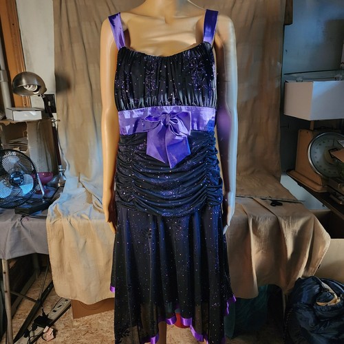 Purple black sequin deb - xl,