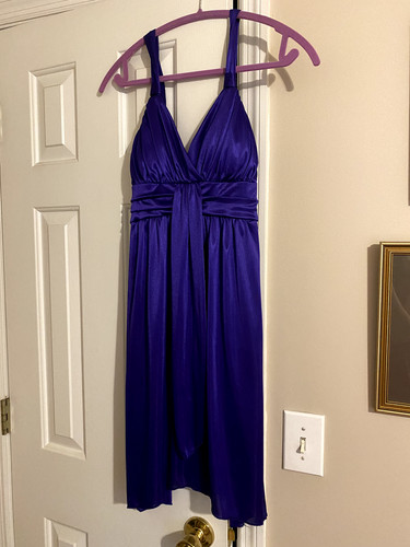 Deb purple satin - dress, l