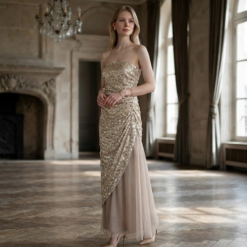 Deb sequin strapless - sequin,