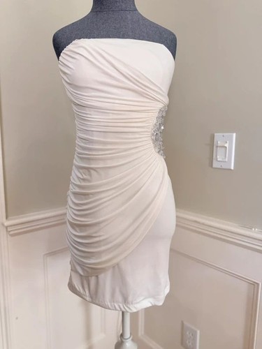 Deb white strapless - deb, ruched