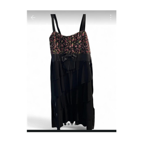 Deb black floral - black, chiffon