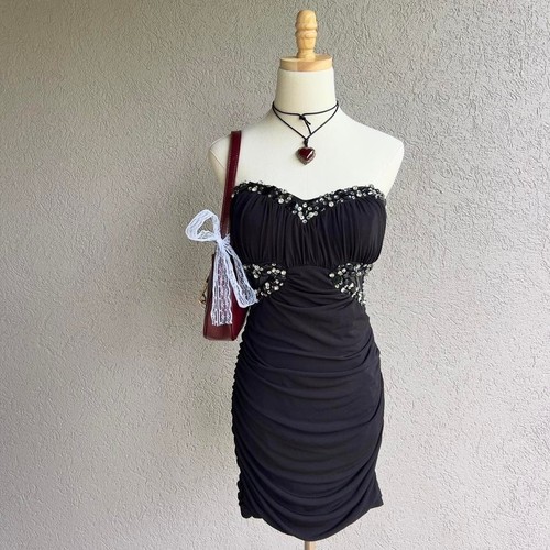 Vintage y2k deb black - deb, beaded